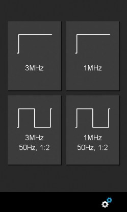 Ekran SonoOne - wybór częstotliwości